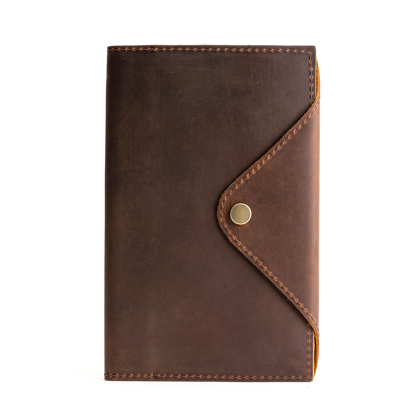 Refillable Leather Snap Journal with Pocket – Cream Paper