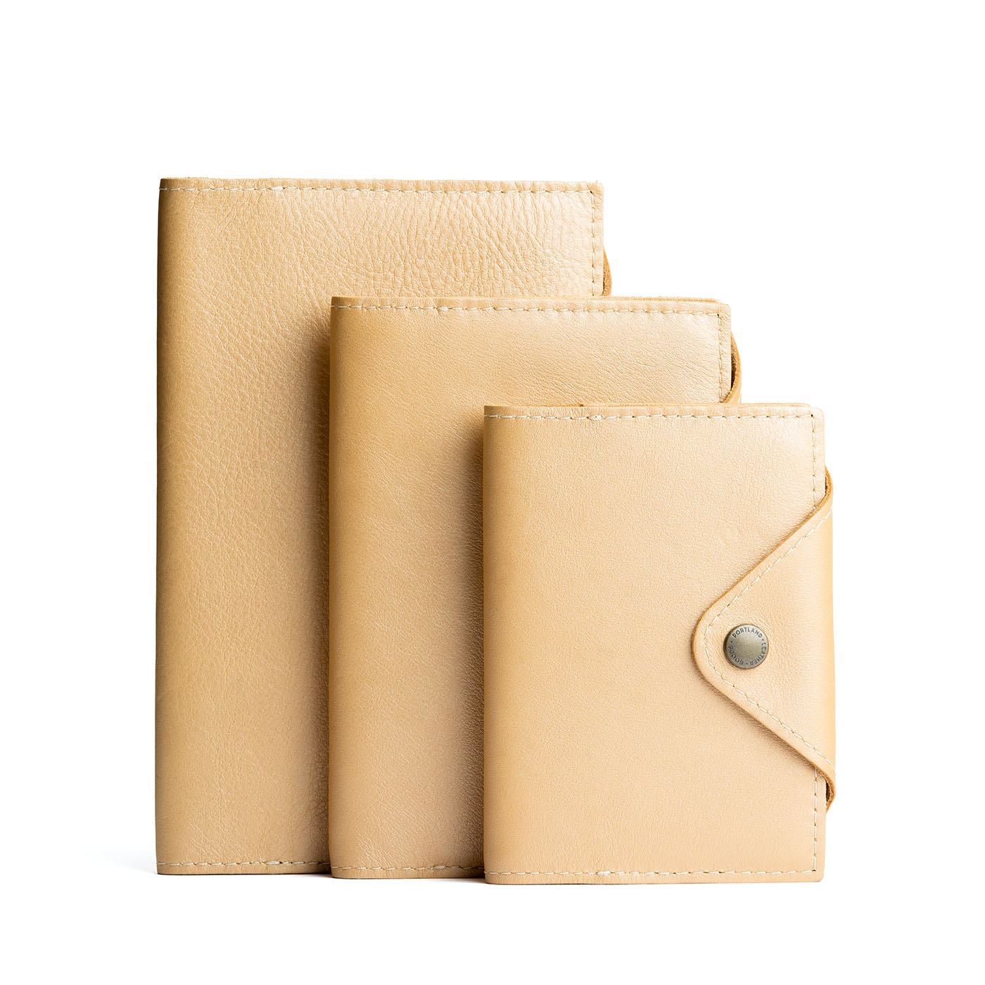 Refillable Leather Snap Journal with Pocket – Cream Paper