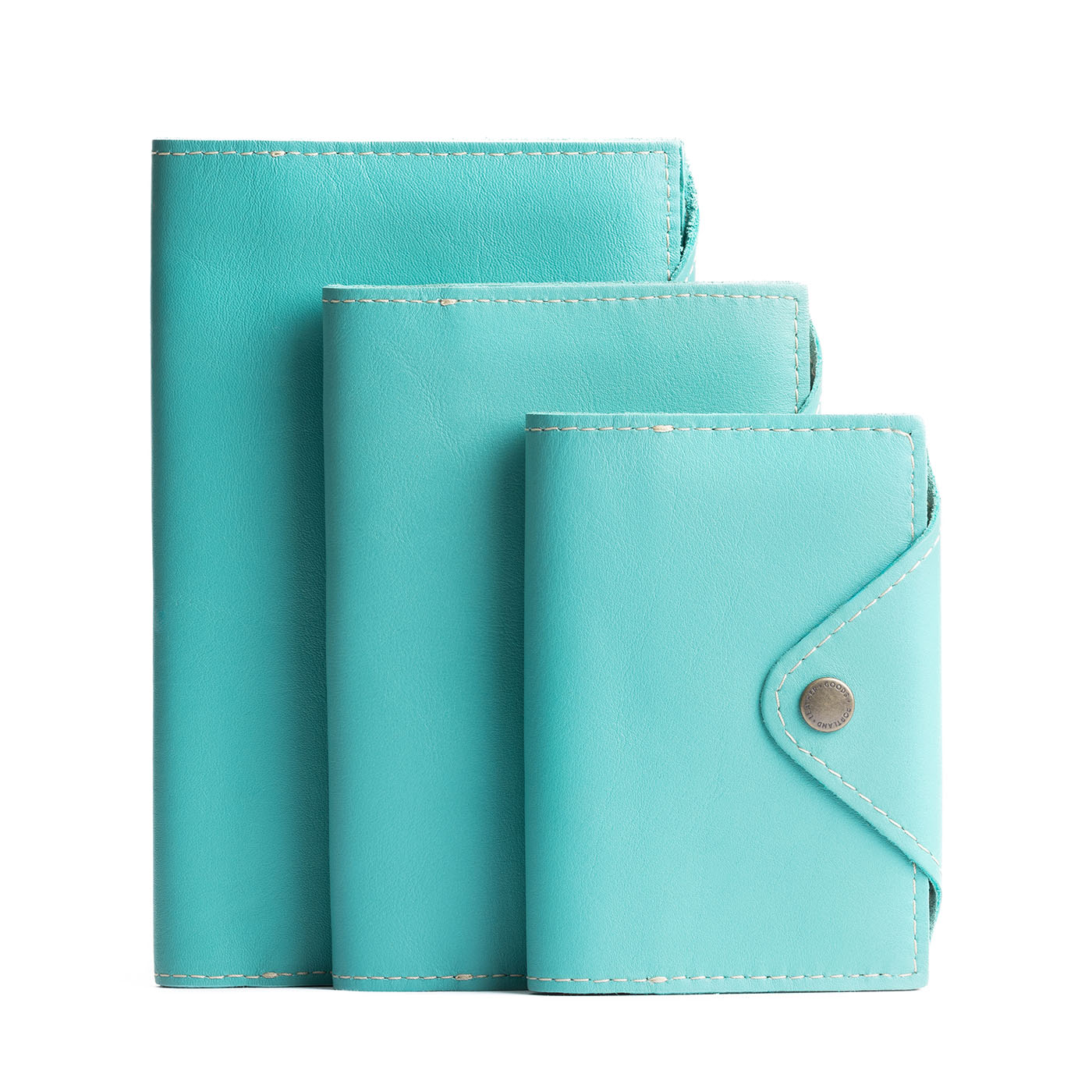 Refillable Leather Snap Journal with Pocket – Cream Paper
