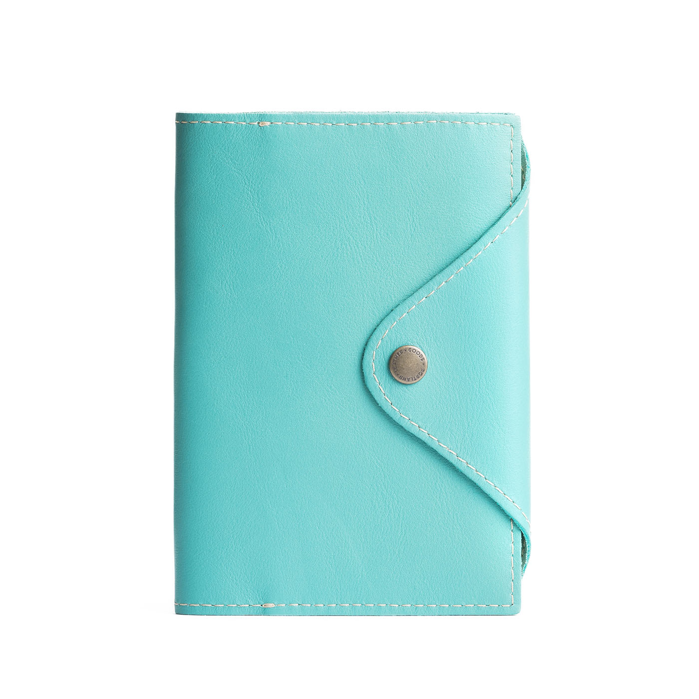 Refillable Leather Snap Journal with Pocket – Cream Paper