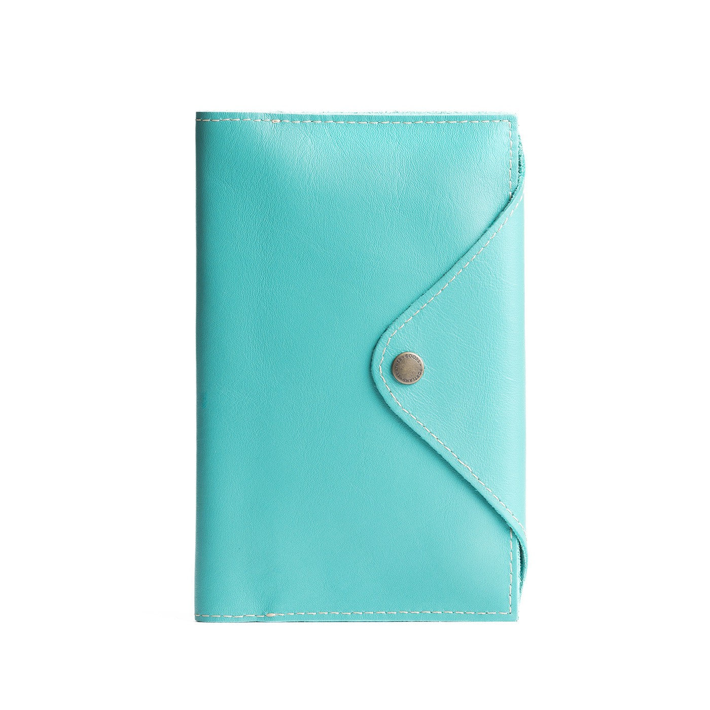 Refillable Leather Snap Journal with Pocket – Cream Paper