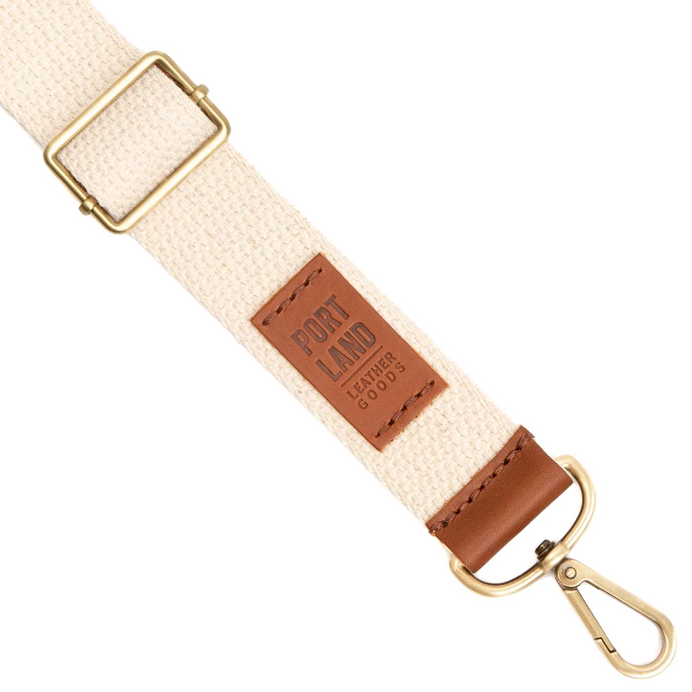 Cotton Crossbody Strap with Swivel Clasps & Leather Badge