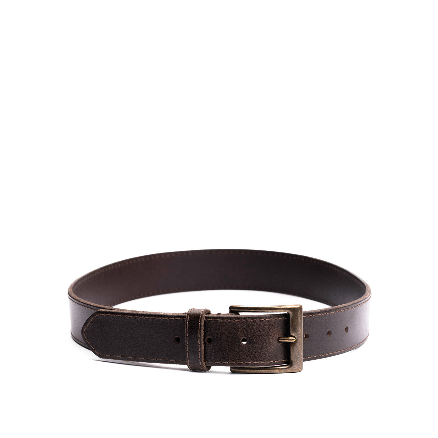 Men's Handmade Leather Belt with Solid Brass Buckle