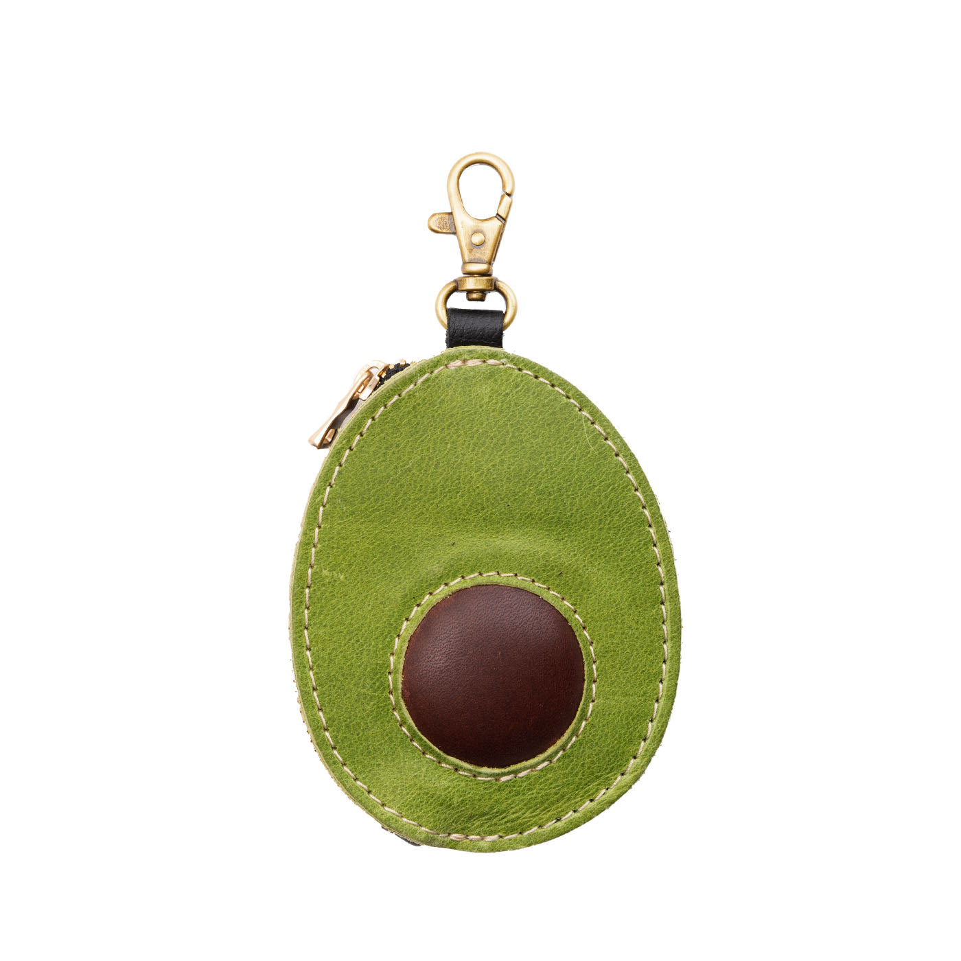 Leather Fruit-Shaped Pouch with Zipper - Compact Keychain Accessory